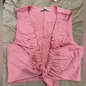 Abercrombie & Fitch Pink Ruched Blouse